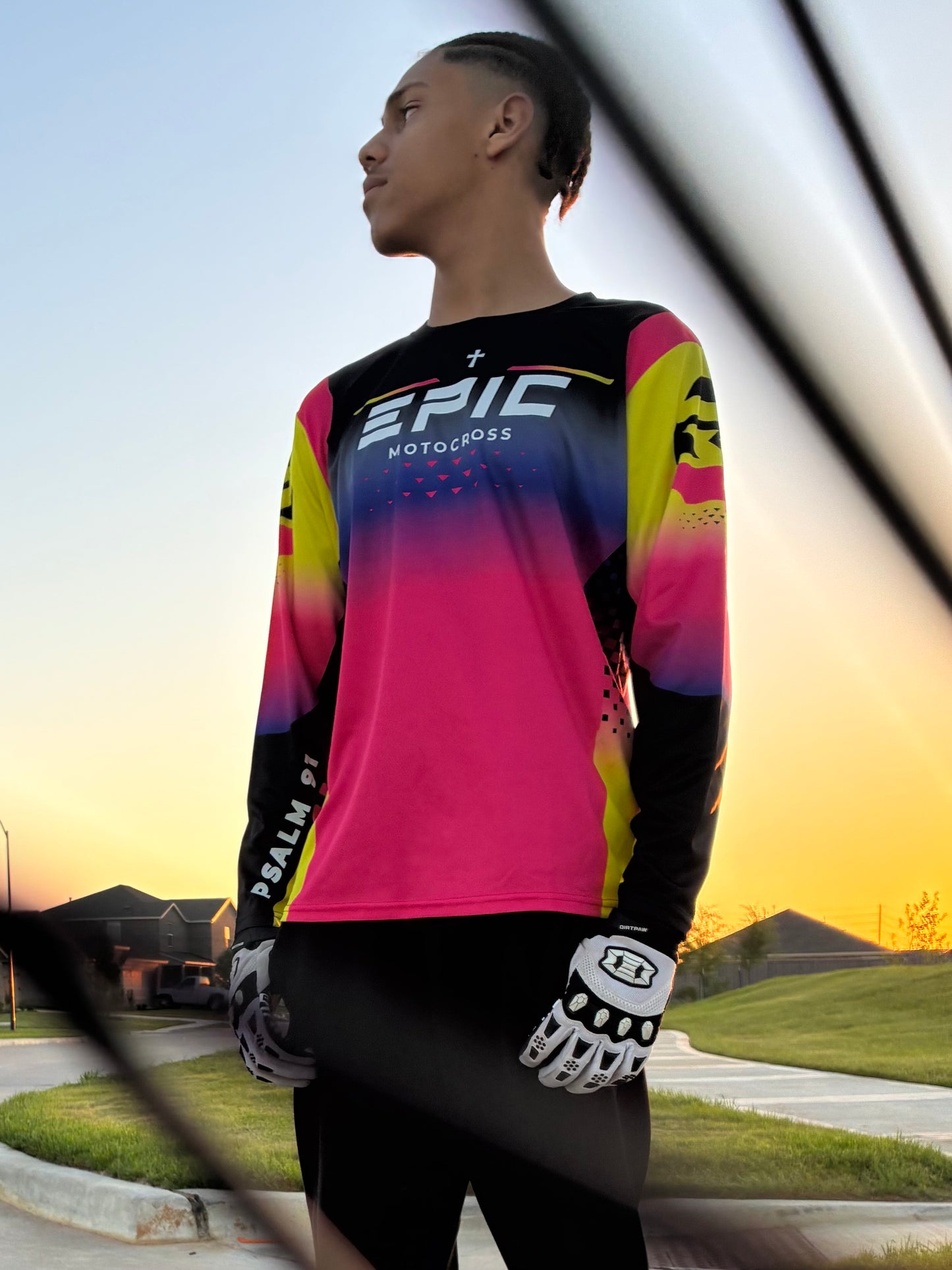 Psalm 91 Pink Motocross Jersey